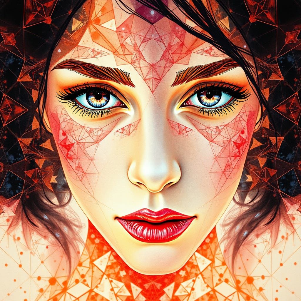 Surreal Rotoscoped Portrait in Stained Glass Style