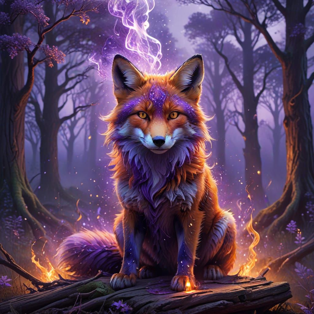 Cosmic Fox in Mystical Celtic Woodland
