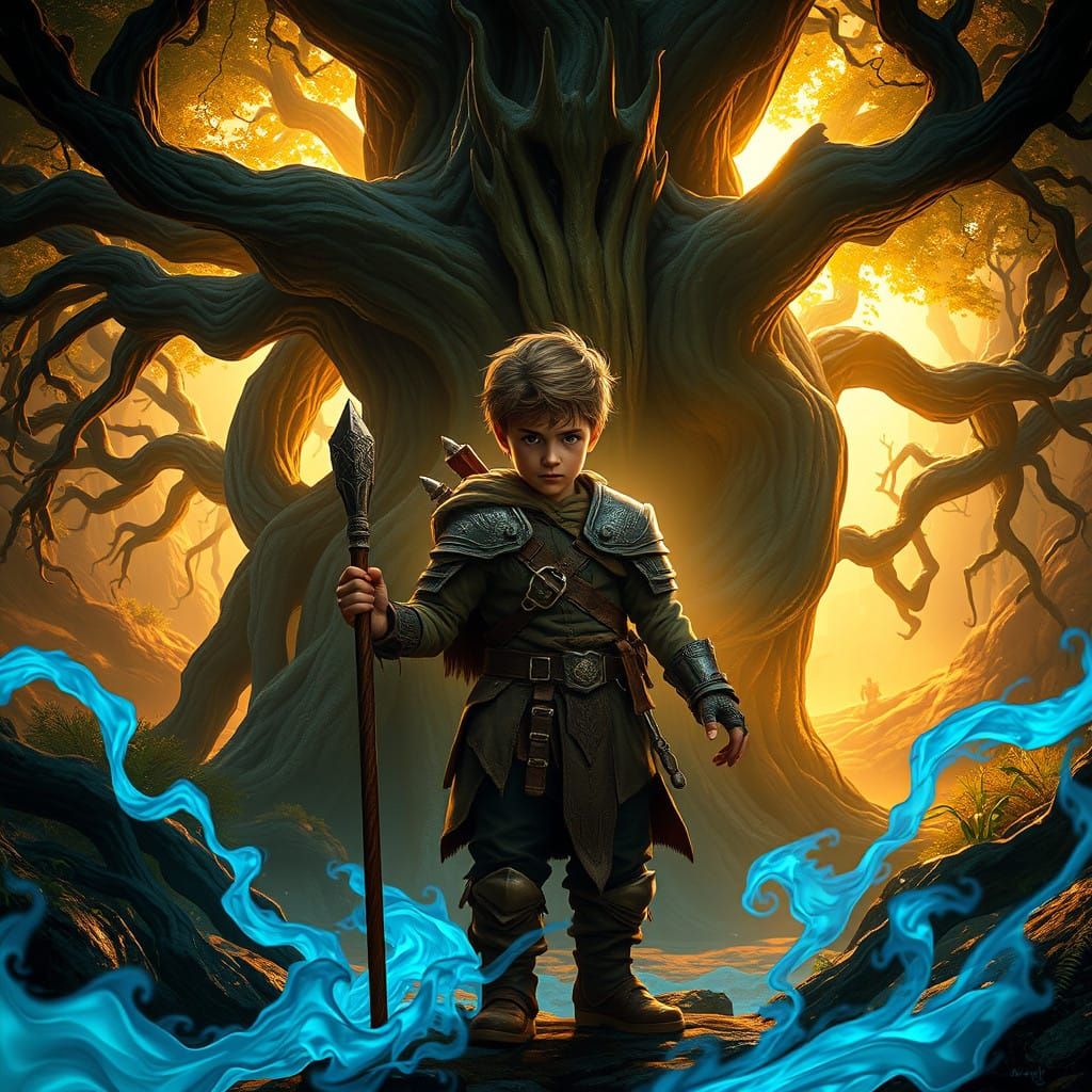 Heroic Fantasy Warrior in Mystic Realm