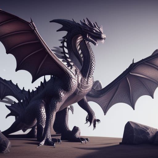 Detailed Crystal Dragon in 3D Game Style