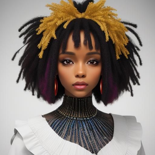Surreal African Queen in Photorealistic CGI