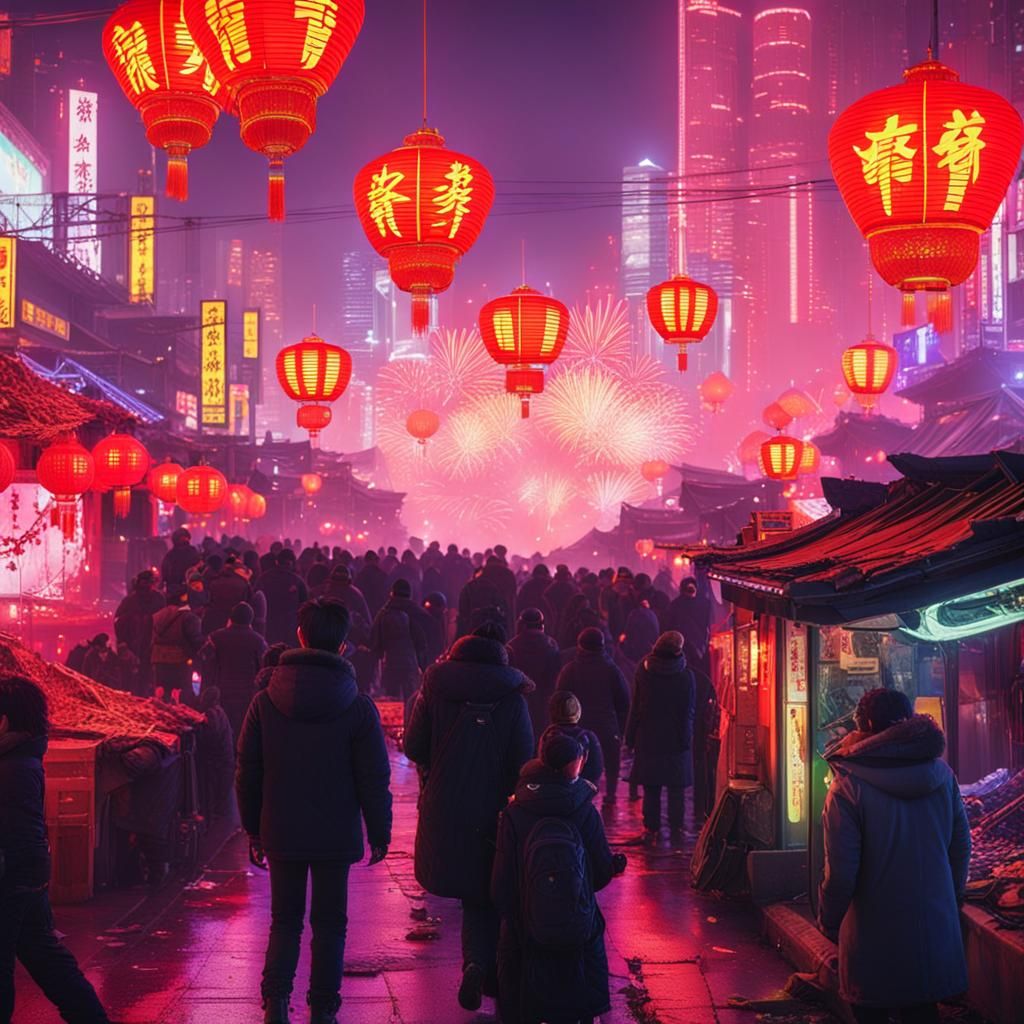 Chinese New Year Neon Dreams of 2099