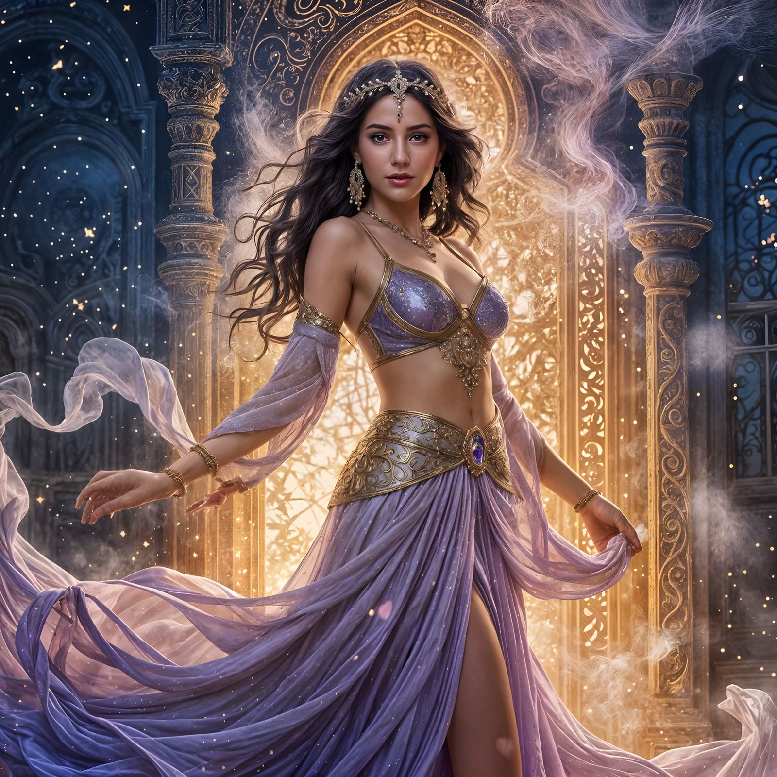 Stunning Genie Emerge from an Ethereal Bottle