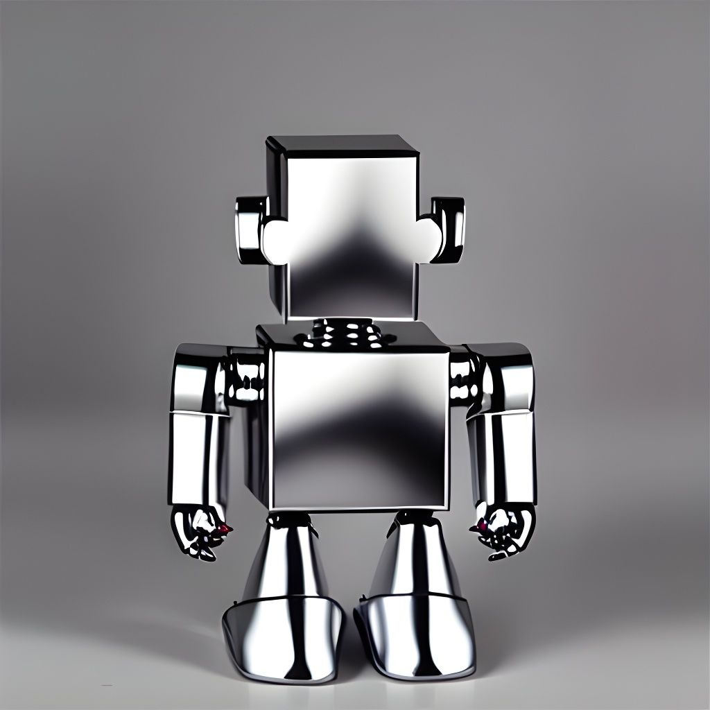 Cute Sad Chrome Robot Doll