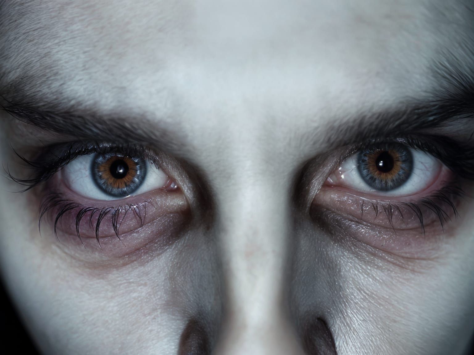 Vampire's Gaze: Colorless Iris Close-Up