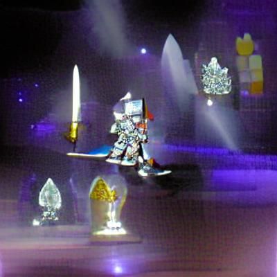 Crystal Knight with Glowing Double Swords