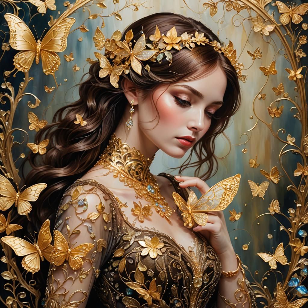 Embrace with Crystals and Gold Dust