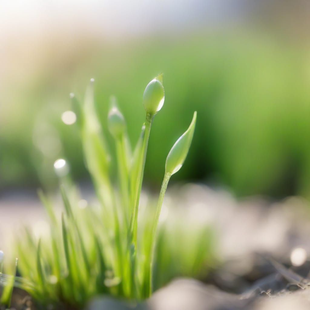 Soft Focus Macro Photography of Fresh Green Chives in Spring