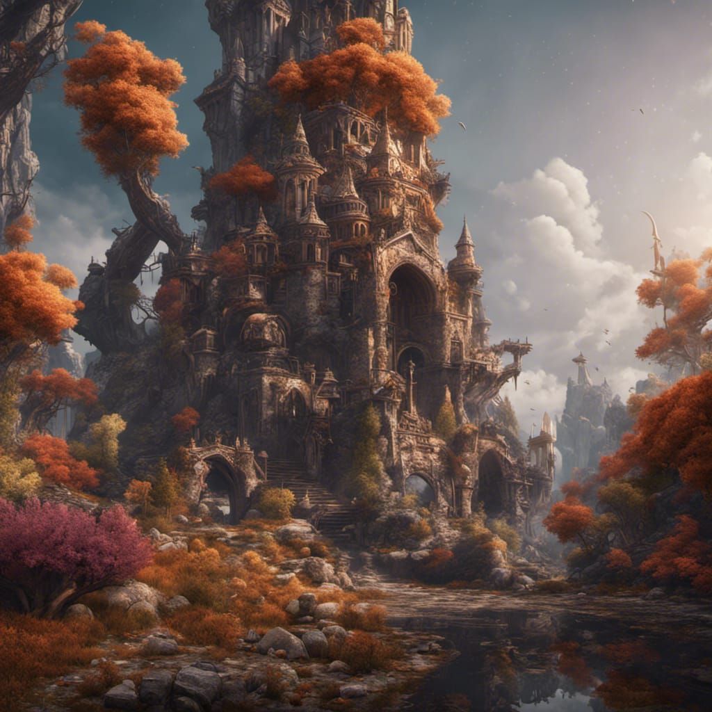 Fantastical Matte Painting in Deep Color