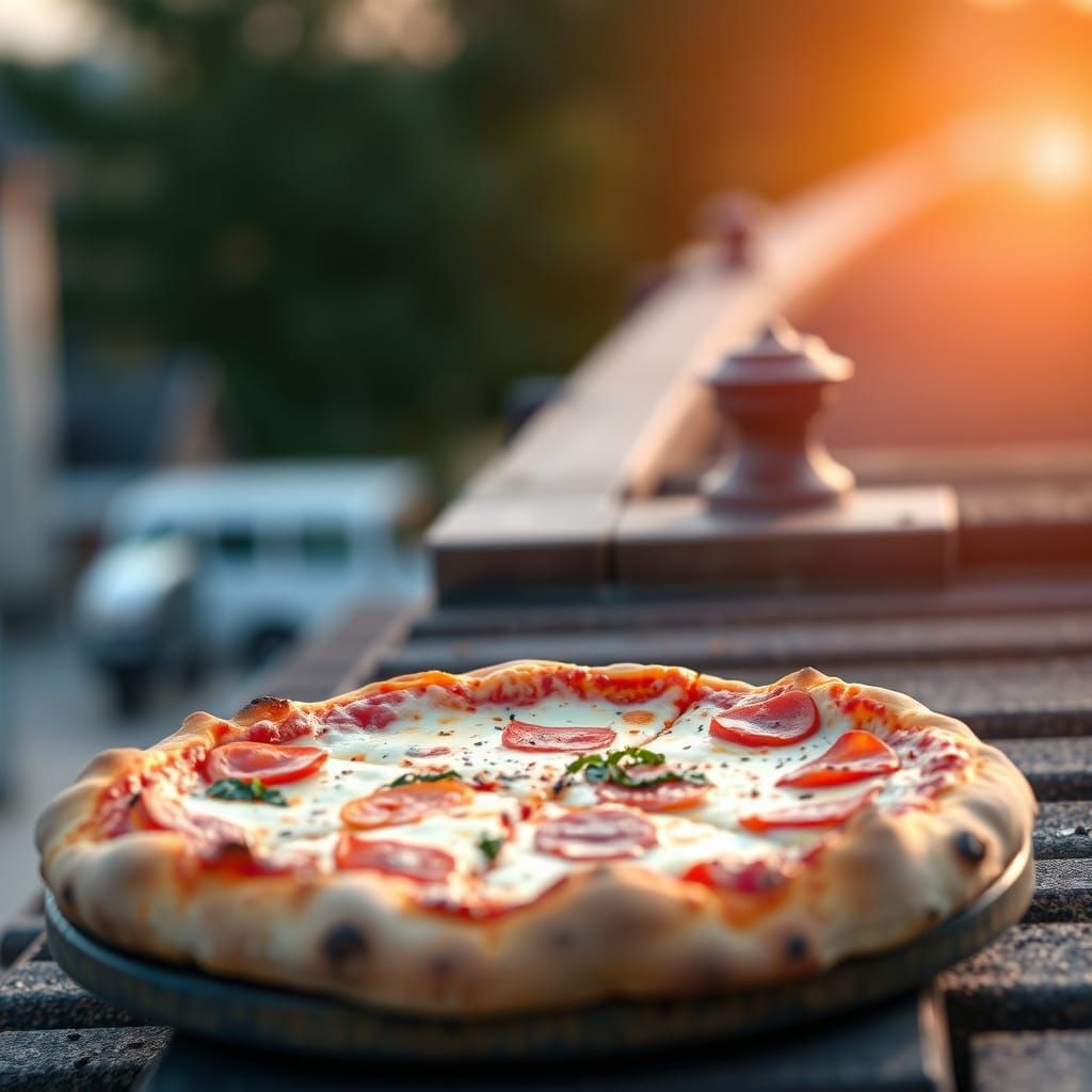 Pizza on a Roof: Professional Photography with Bokeh