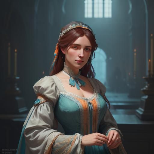 Regence Era Woman: Hyperdetailed Concept Art