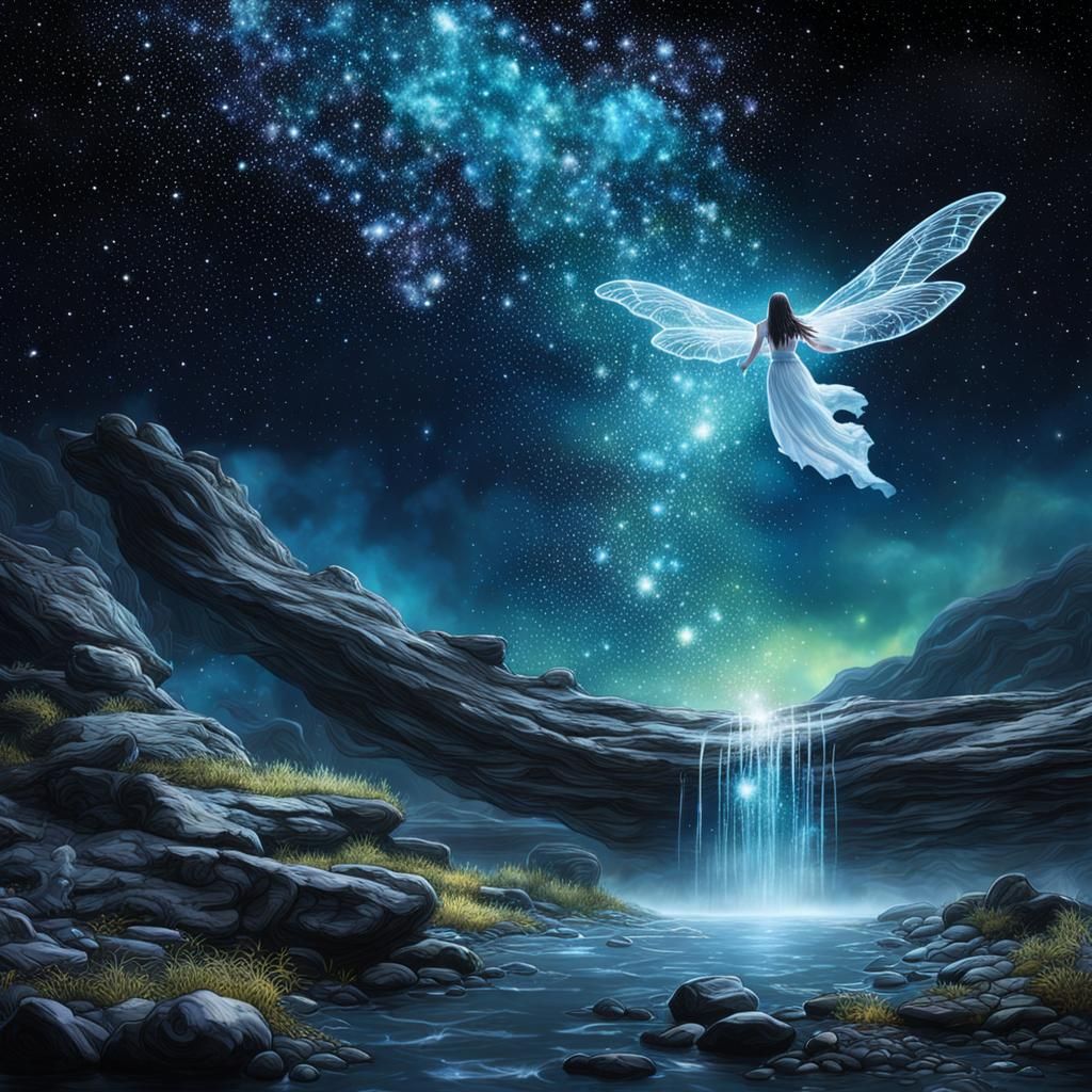 Ethereal Fantasy Landscape Reaching for the Stars