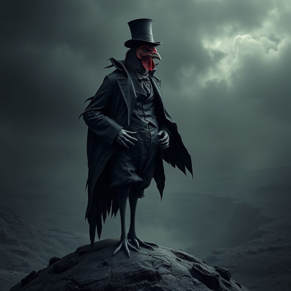 Dark Chicken Overlord of the Void in Victorian Attire