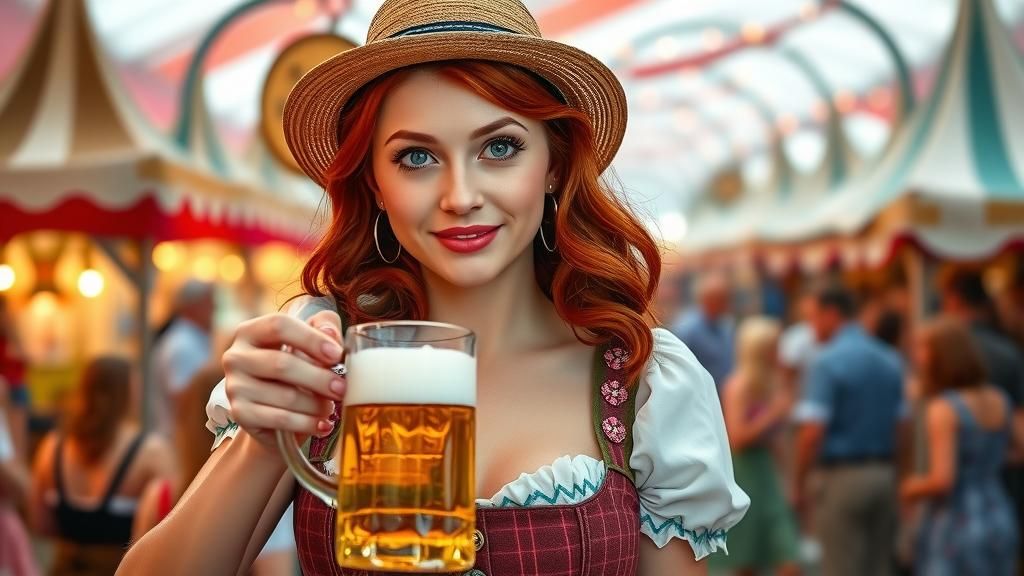 Oktoberfest Beauty in Traditional Bavarian Dress