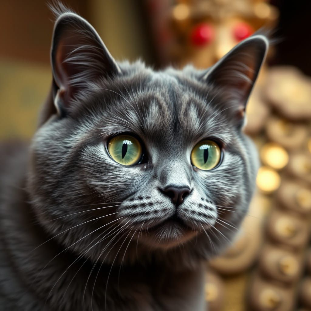 Feline Majesty Captured in Regal Portrait