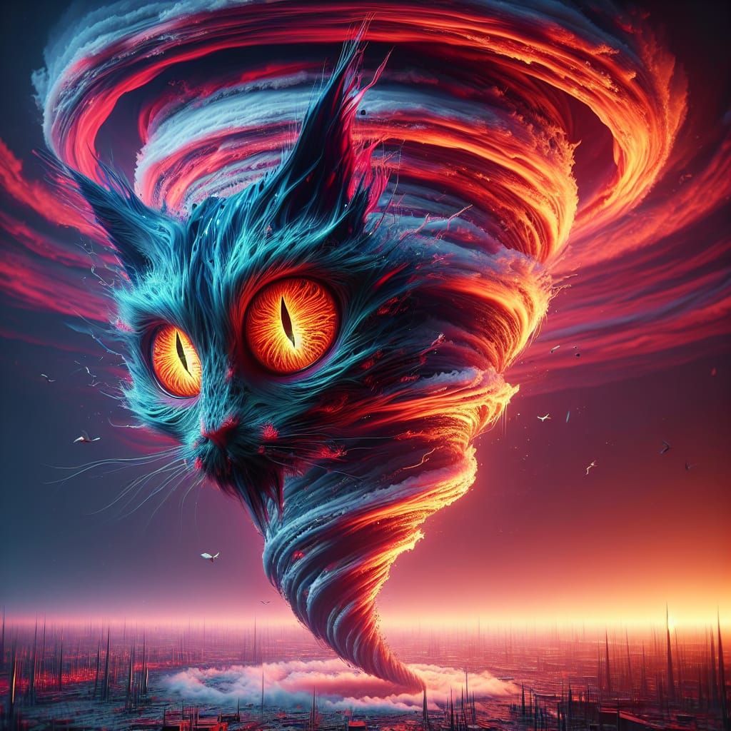 Radioactive Cat-Eyed Tornado in 3D Rendering