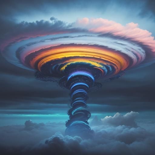 Falling Figure in Ethereal Sky, Concept Art