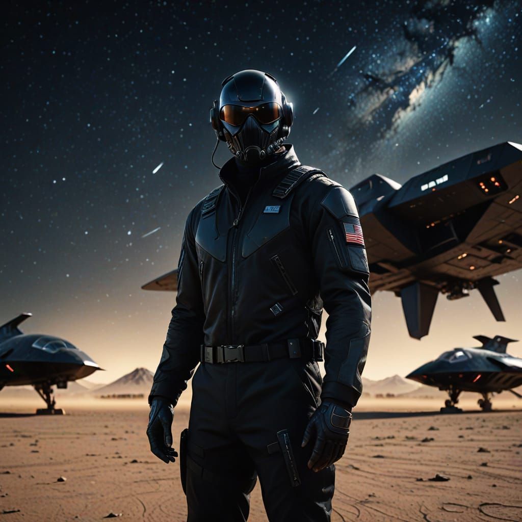 Men in Black Agent and TR-3B Black Manta