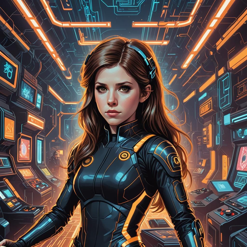 Anna Kendrick as 8-bit Atari Game Character