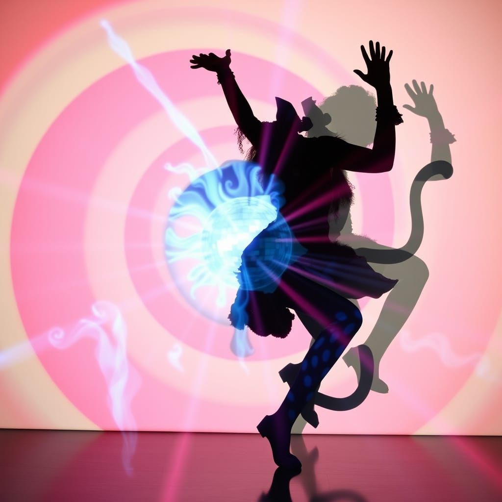 Psychedelic 60s Woman in Retro Sci-Fi Style