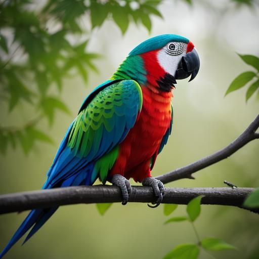 Colorful Parrot on a Branch