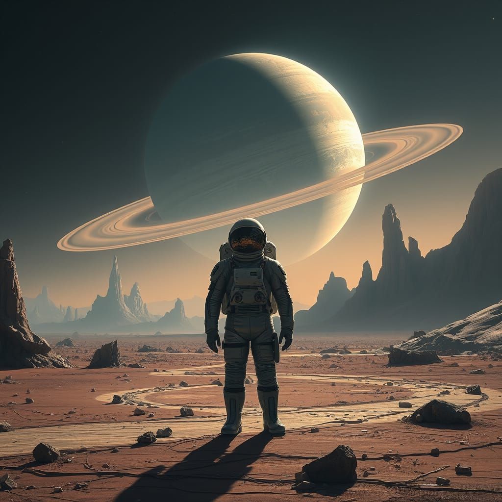 Cosmic Explorer on Barren Alien World
