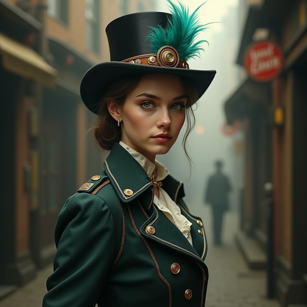 Mystical Victorian Siren in Steampunk Elegance