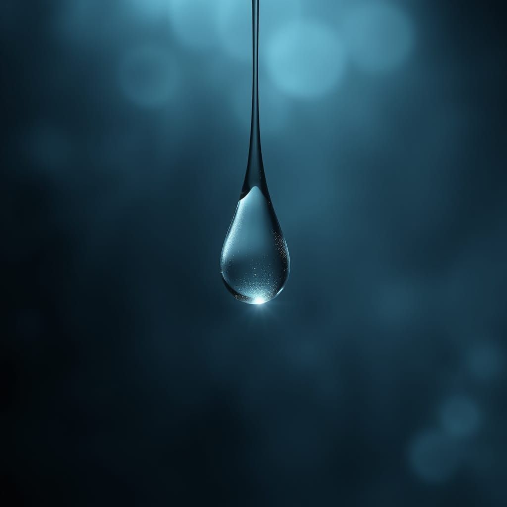 Luminous Mercury Orb in Ethereal Darkness