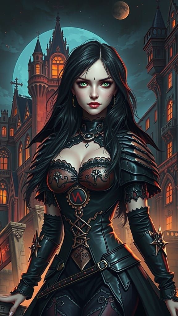 Ethereal Vampire Maiden in Gothic Whimsy