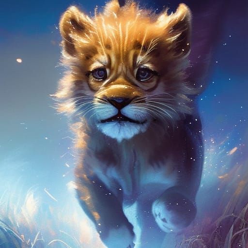 A Lion cub out on his safari