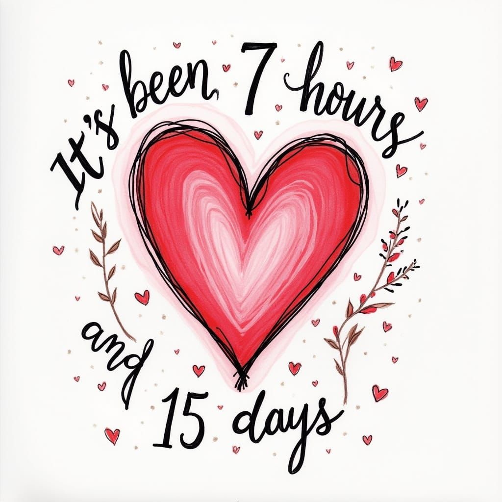 Handwritten Heart with Emotional Script in Bold Style