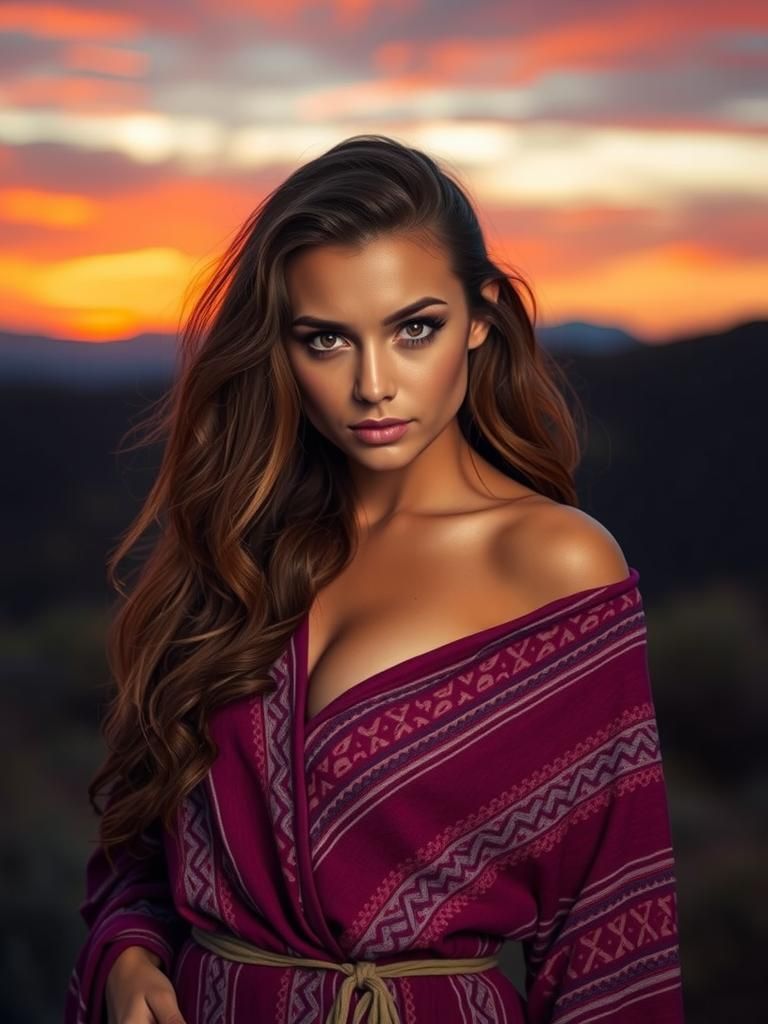 Sunset Nymph's Seductive Gaze