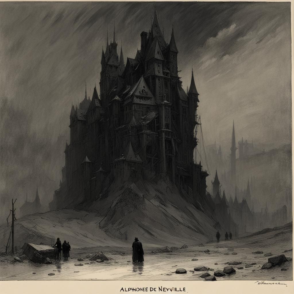 Grimdark Scene in 19th Century Style