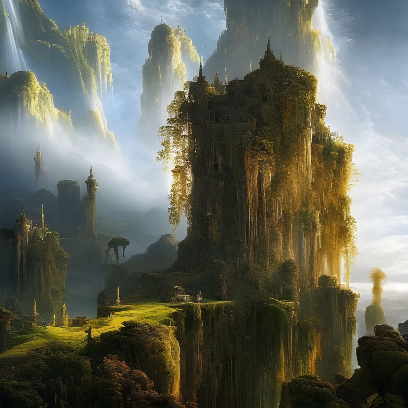 Surreal Fractal Landscape in Dreamy Soft Light