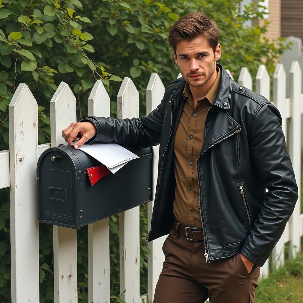 Hyper Realistic Portrait of Handsome Man in Leather Jacket