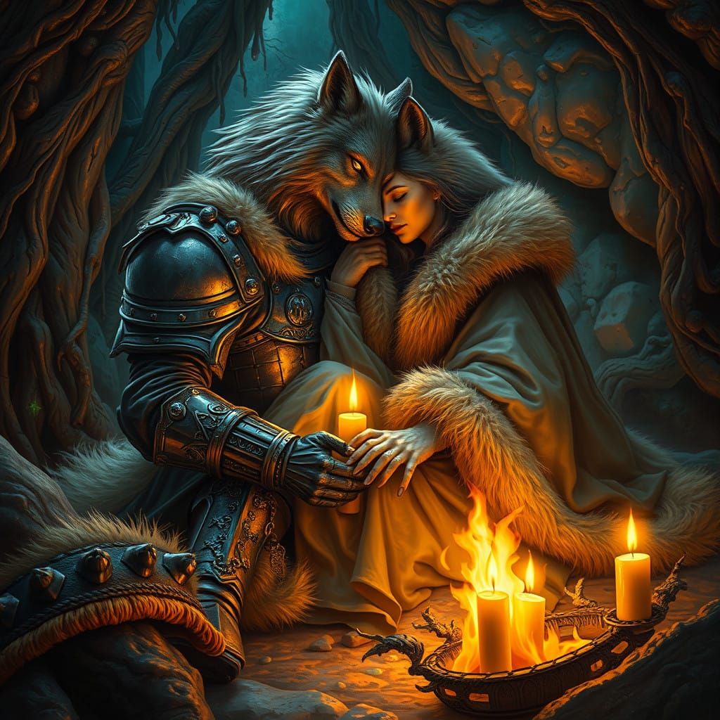 Embracing Werewolves in a Cozy Cave Oasis