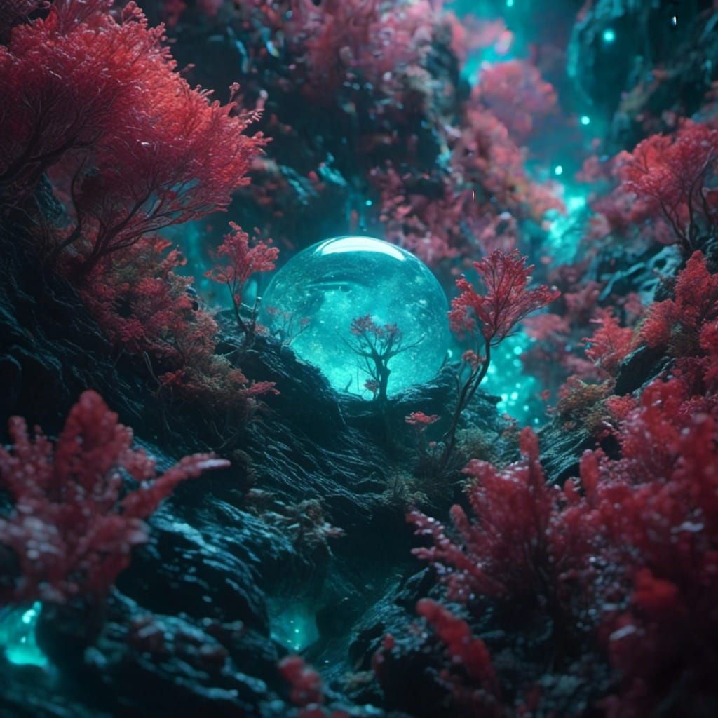 Bioluminescent Alien Forest Still Frame in Fantasy Style