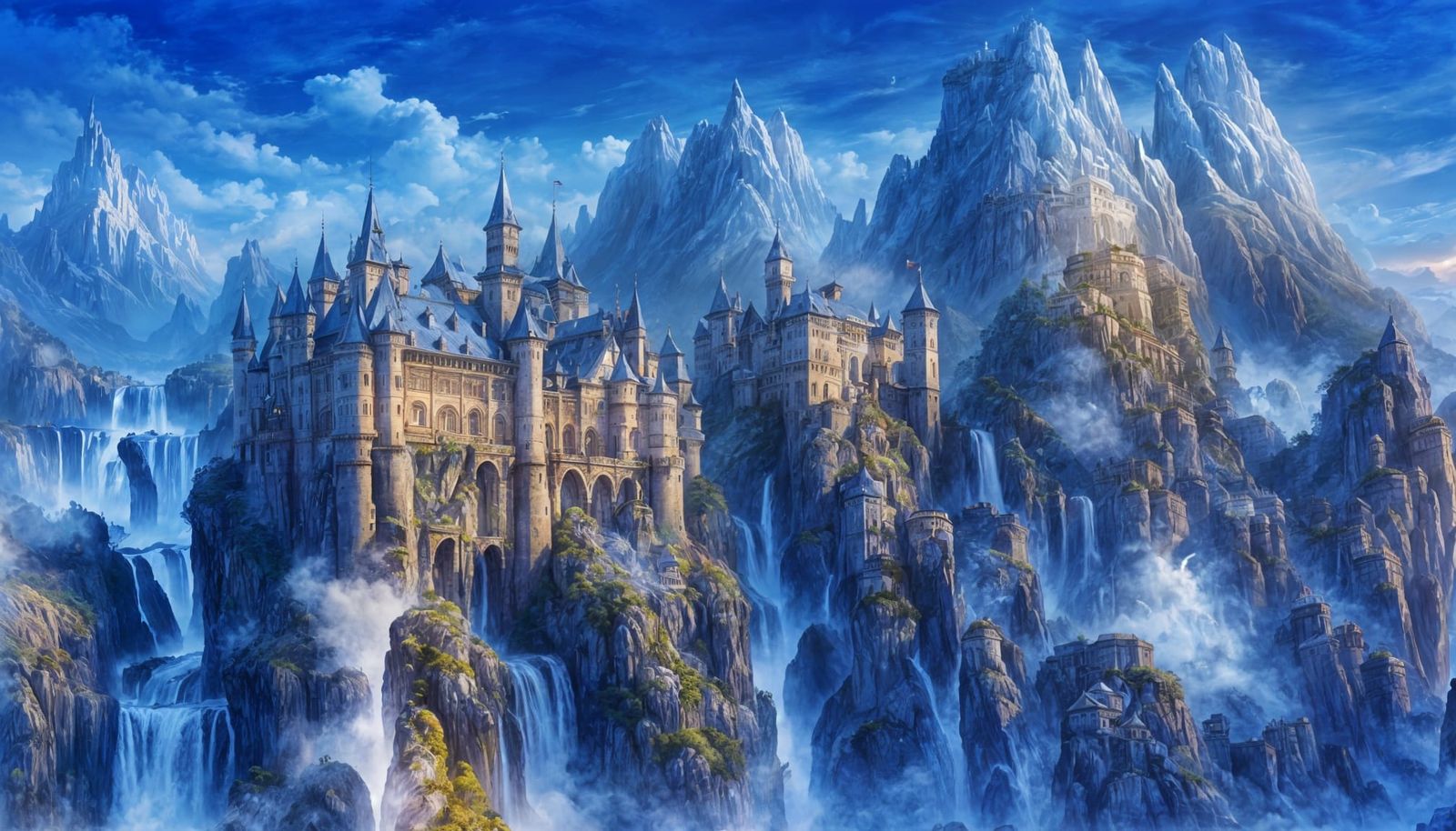 Epic Castle Complex on Majestic Mountain