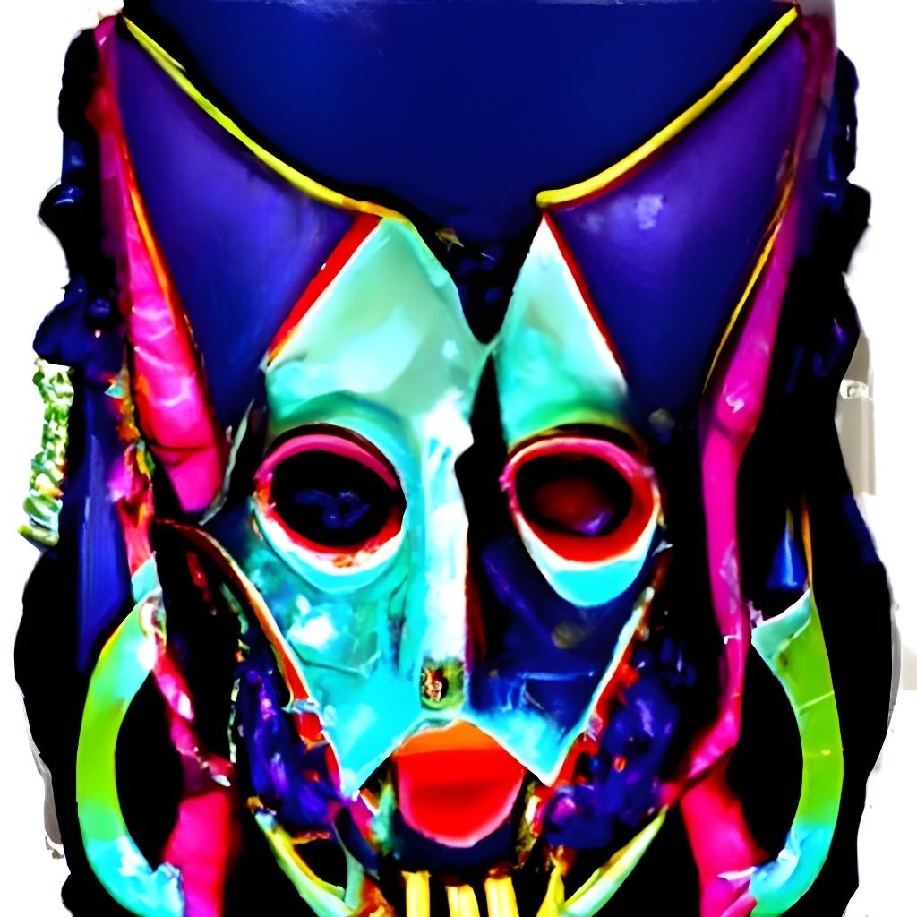 Psychedelic Gothic Mask in Biopunk Style