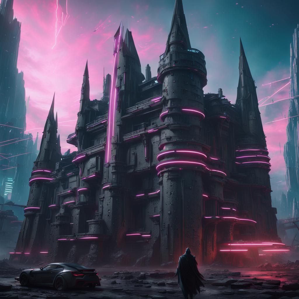 Ancient Medieval Castle with Sci Fi Architecture.