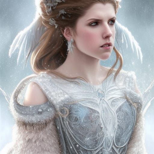 Ice Queen Portrait in Hyperdetailed Art Nouveau Style