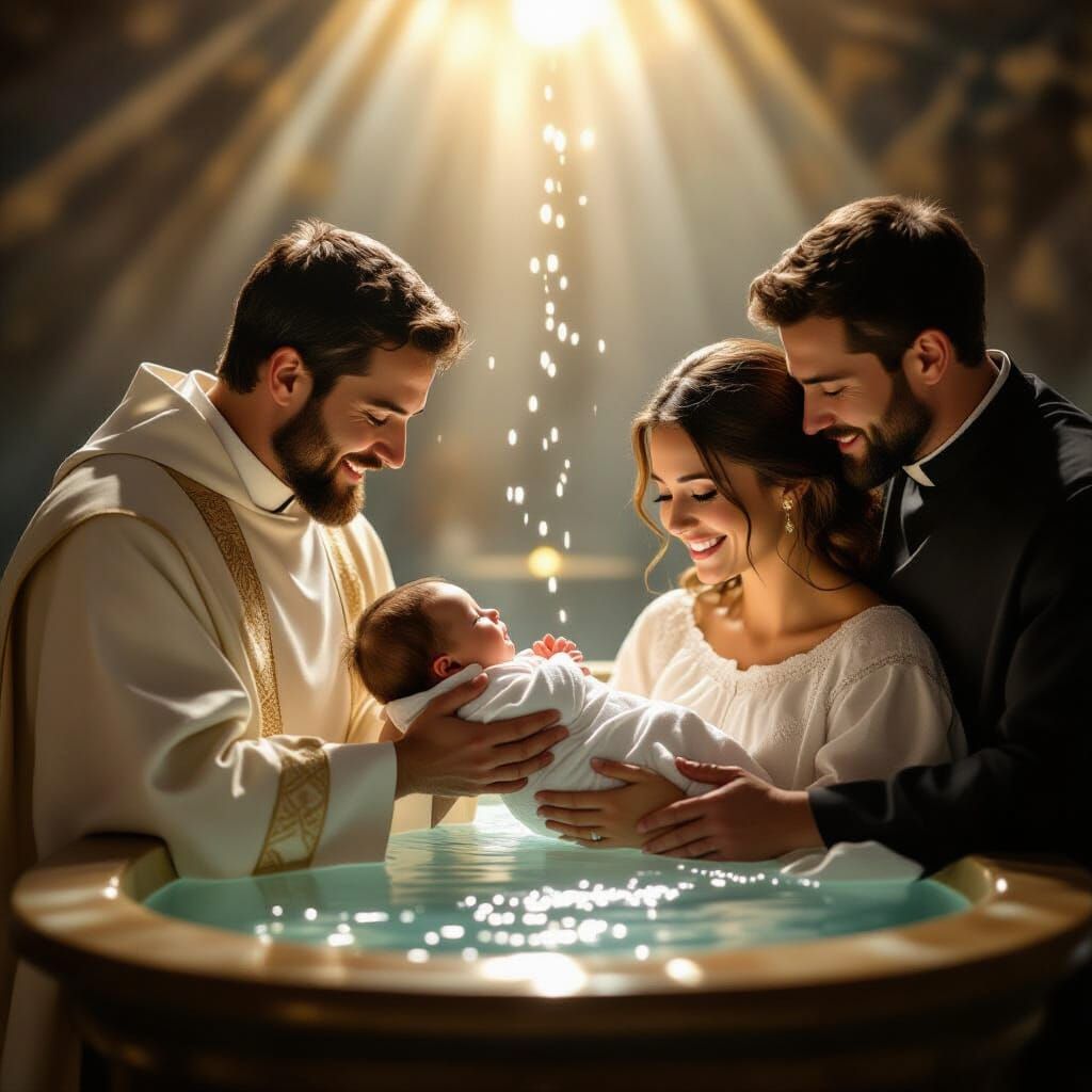 Sacred Baptism Ceremony with Ethereal Light