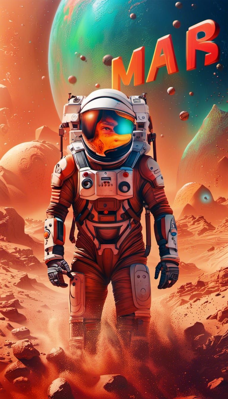 Mars Movie Poster in Hyperrealistic Digital Art