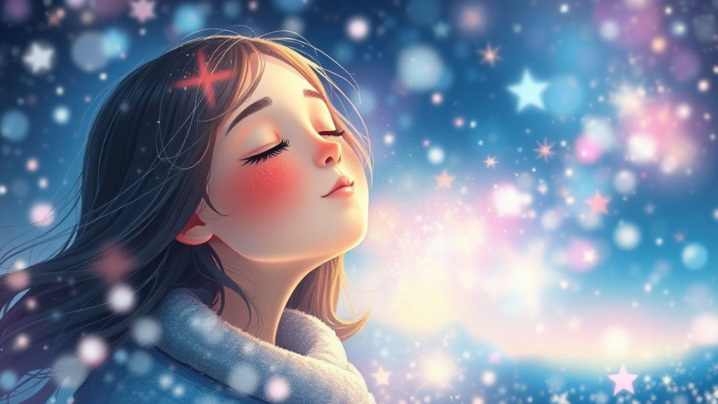 Dreamy Winter Galaxy with Joyful Aura