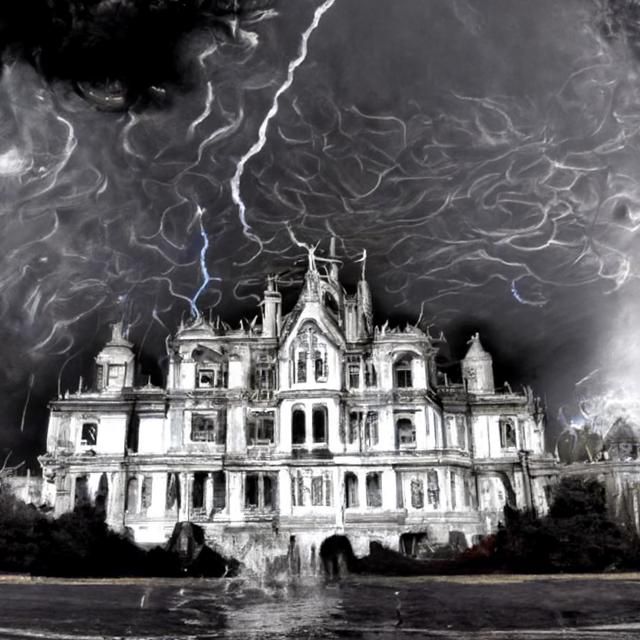 Spooky Southern Gothic Mansion in a Storm