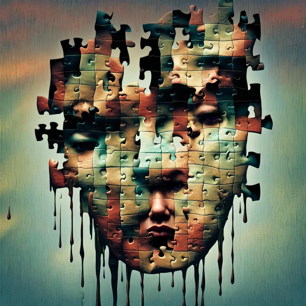 Fragmented Face: A Surreal Digital Collage