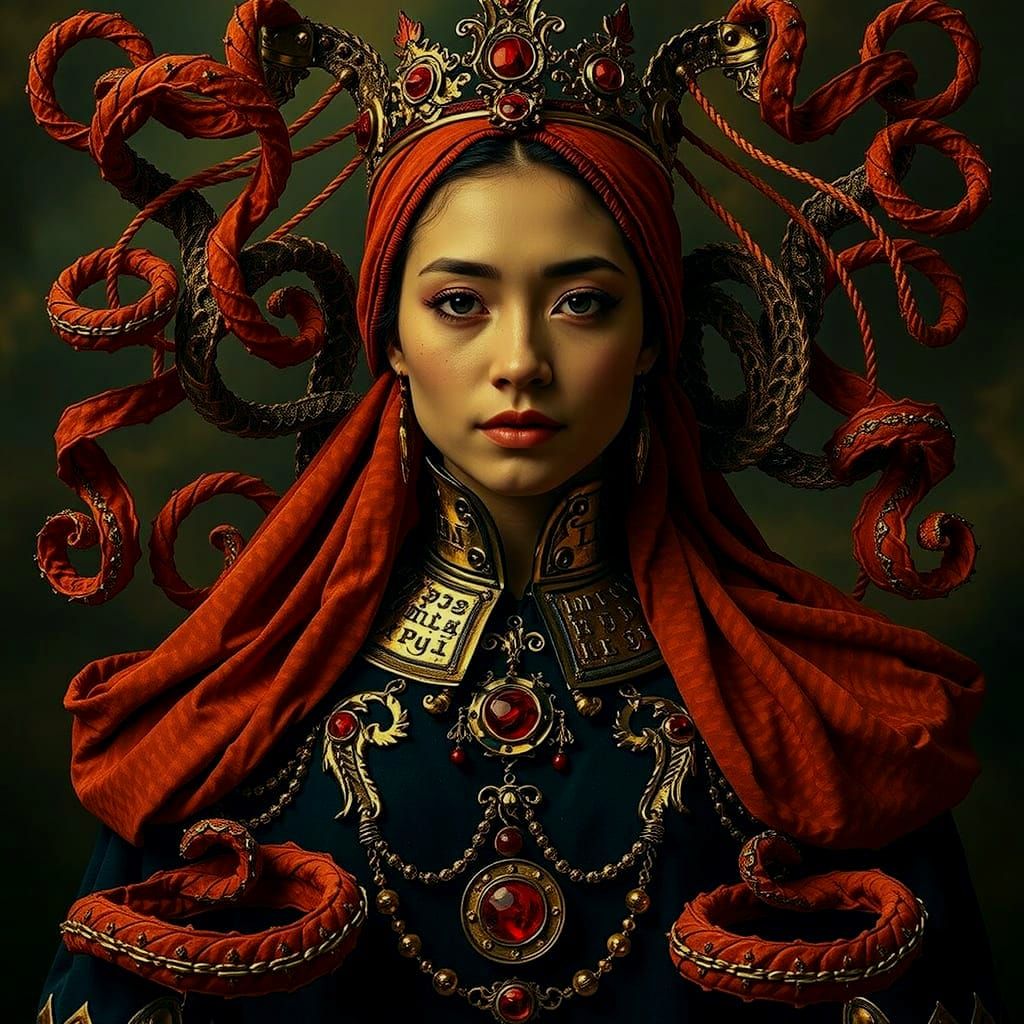 Abstract Swirling Red Forms in Dynamic Motion