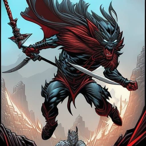 Superhero Werewolf in Comic Book Style