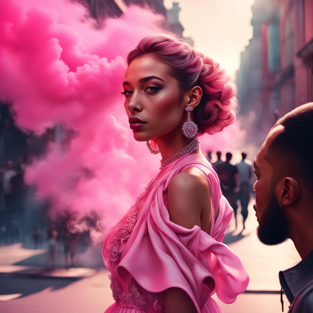 Pink Panthers at Fashion Week: Hyperrealistic Splash Art