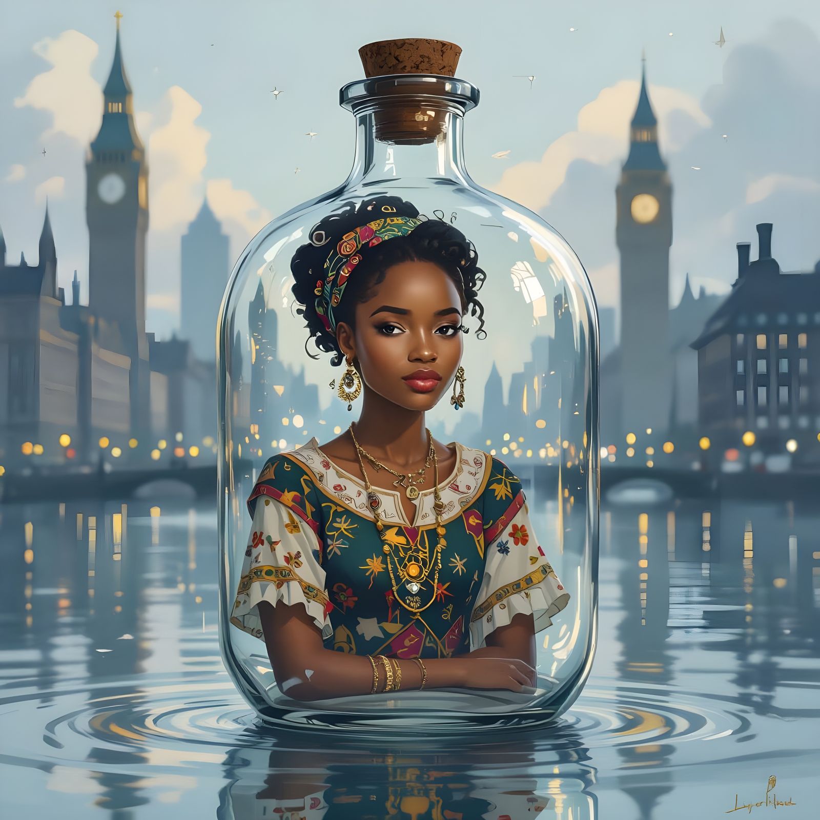 Logo Concept: Trapped African Woman in Bottle